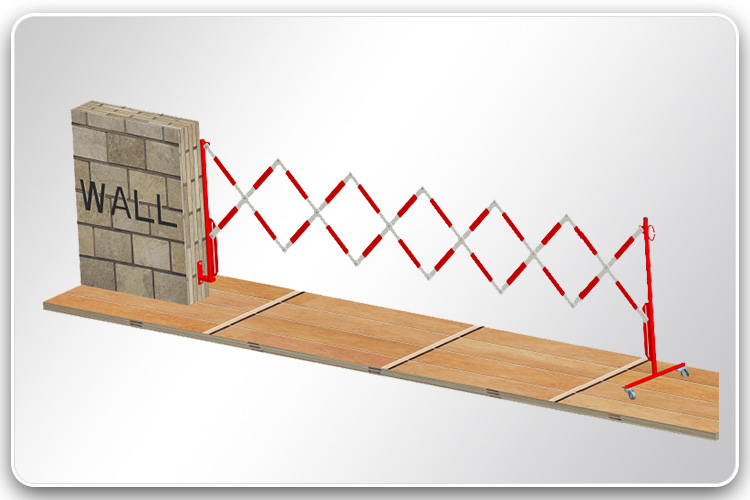 Wall Fixing with Rolling Feet Barrier Heavy Duty R+W